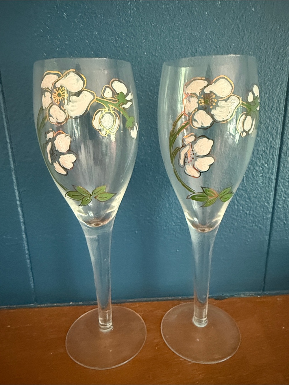 Perrier Jouet Floral Champagne Flutes